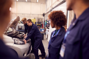 auto mechanic students school training hands on