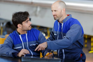 diesel mechanic instructor student learning technical school